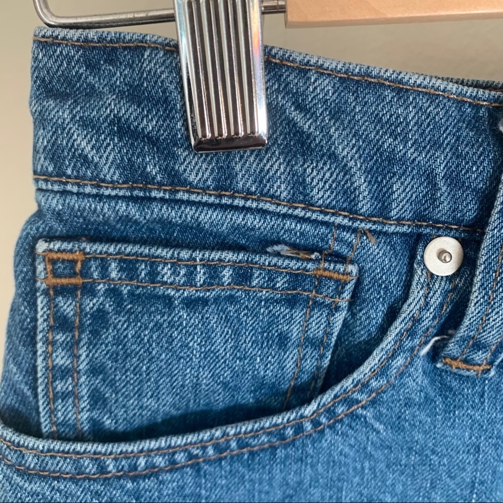 MADEWELL Denim Panel Frayed Hem 5 Pocket Skirt 100% Cotton - Picture 11 of 15
